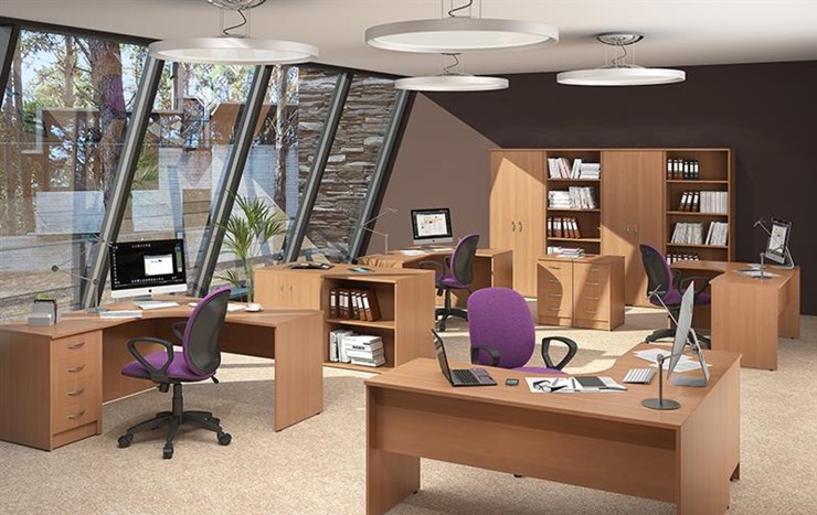 Набор мебели в офис IMAGO три стола, 2 шкафа, стеллаж, тумба в Элисте - изображение 2